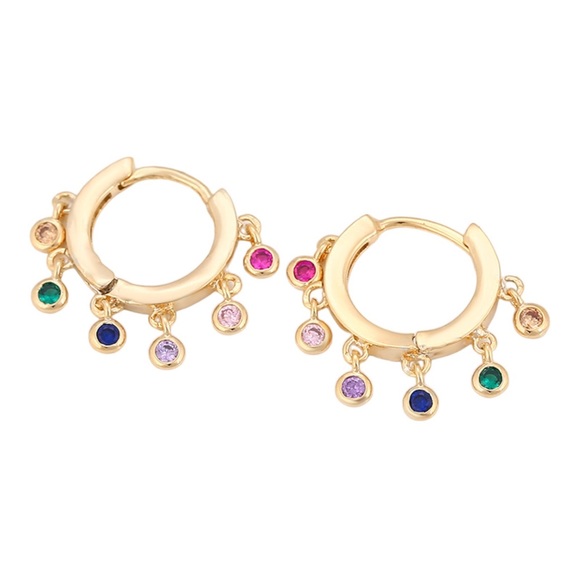 18k Gold-plated Hoops Earrings - Picture 2 of 6